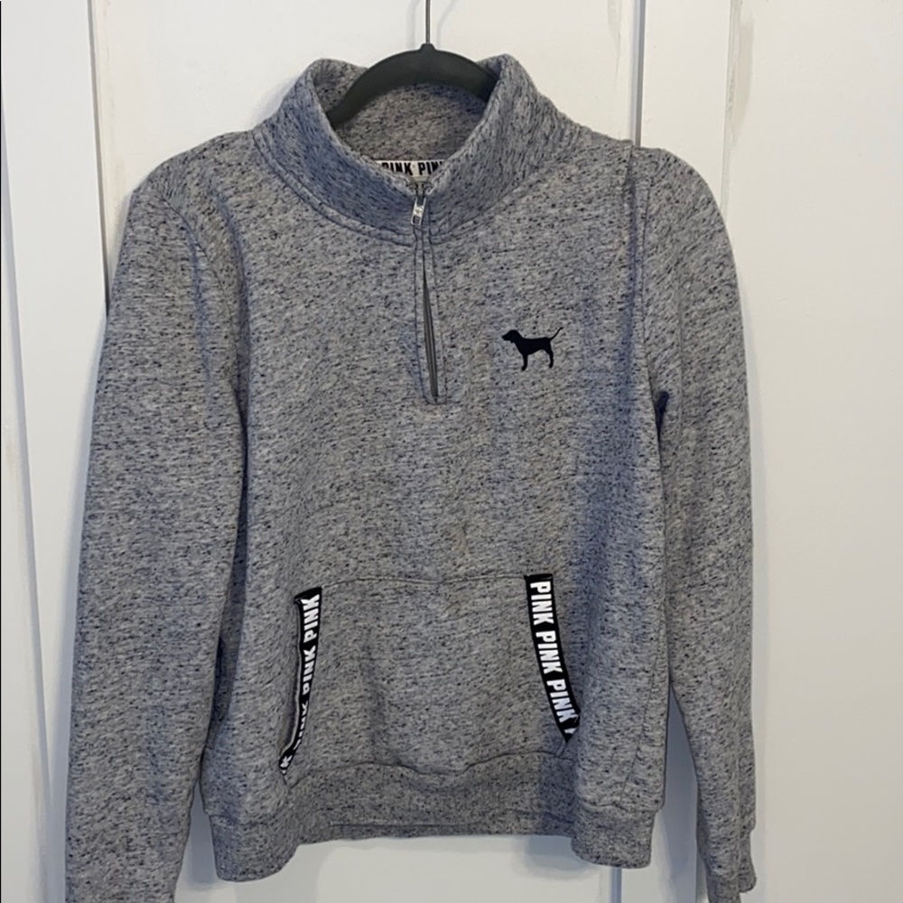🍯 VS Pink Grey 3 quarter zip with pocket
